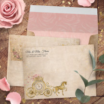 Rosa Gold Prinzessin Pferdekutsche Rücksendeadress