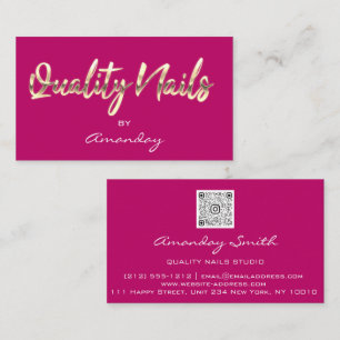 Rosa Gold Quality Nail Script QR-Logo Visitenkarte