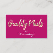 Rosa Gold Quality Nail Script QR-Logo Visitenkarte (Vorderseite)