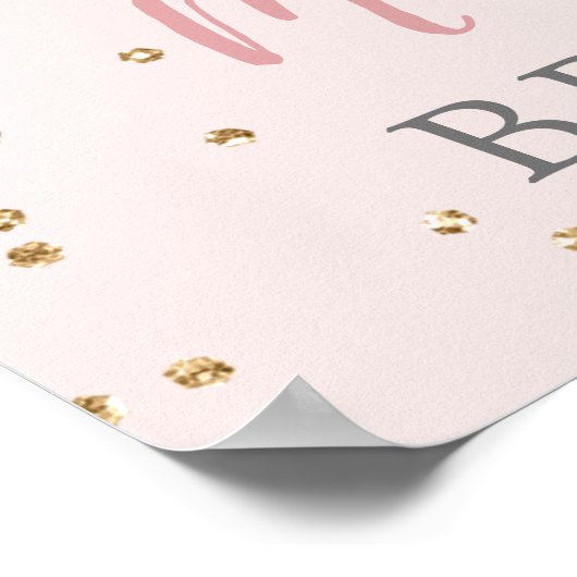 Rosa Gold Rose Brautparty Poster (Ecke)