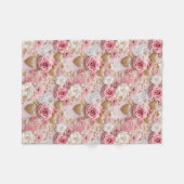 Rosa Gold Rose Herz Fleecedecke (Vorderseite (Horizontal))