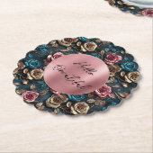 Rosa Gold-Rose Untersetzer (angewinkelt)