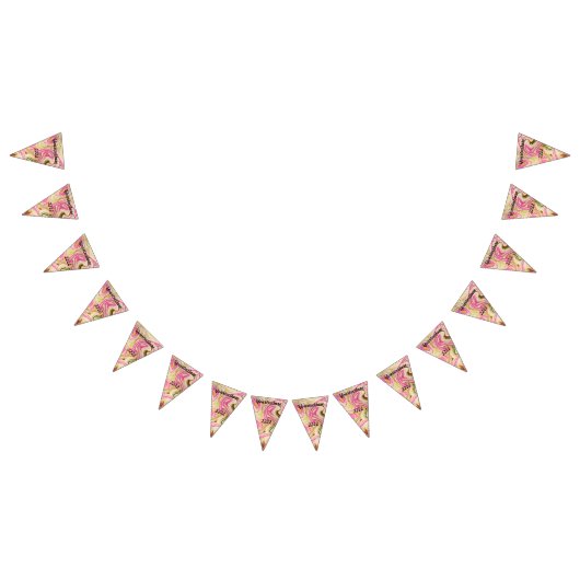 Rosa, Gold, Rose, Weiß, Kunst, Eleganz, Muster, sh Wimpelkette (Alle)