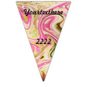 Rosa, Gold, Rose, Weiß, Kunst, Eleganz, Muster, sh Wimpelkette (Dritte Fahne)