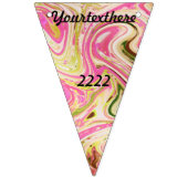 Rosa, Gold, Rose, Weiß, Kunst, Eleganz, Muster, sh Wimpelkette (Zweite Fahne)