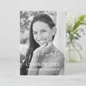 Rosa Gold Rustic Wood Graduation Party Einladung (Stehend Vorderseite)