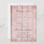 Rosa Gold Rustic Wood Graduation Party Einladung (Rückseite)