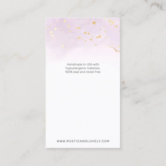 Rosa Gold Rustikale Blumenschildkröten verdienen S Visitenkarte (Rückseite)