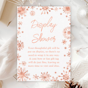 Rosa Gold Schneeflocken Winter Display Dusche Begleitkarte