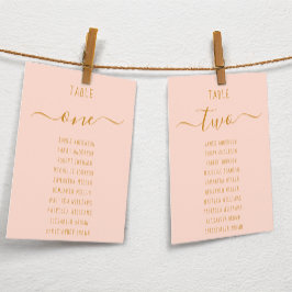 Rosa Gold Schrift Moderne einfache Sitzordnung Kar