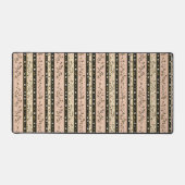 Rosa Gold schwarze Streifen Blumen Vintage Schreibtischunterlage (Vorderseite)