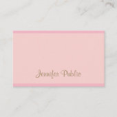 Rosa Gold Script Moderne kalligraphische Vorlage Visitenkarte (Vorderseite)