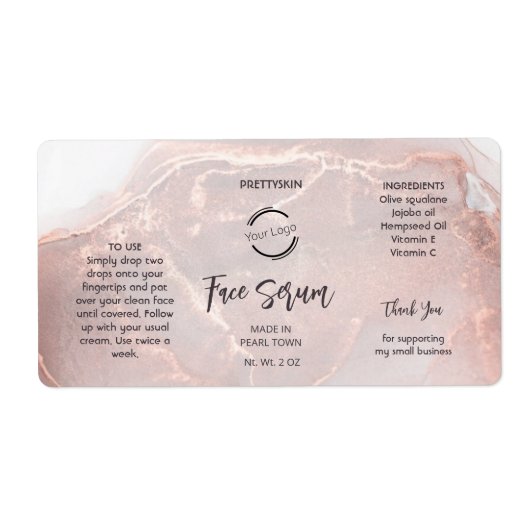 Rosa Gold Serum Etikett (Vorne)