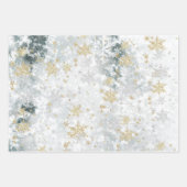 Rosa Gold Silberschneeflocken Frozen Eissee Geschenkpapier Set (Vorderseite 3)