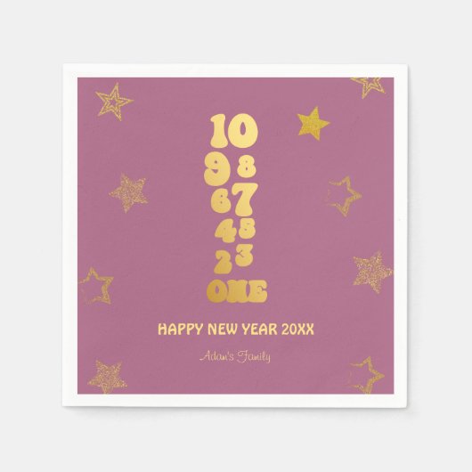 Rosa Gold Silvester Party Serviette (Vorderseite)