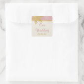Rosa Gold Snowflake Winter Wedding Stickers (Tasche)
