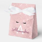 Rosa-Gold-Sparkle-Einhorn-Monogramm Geburtstag Geschenkschachtel (Vorderseite)