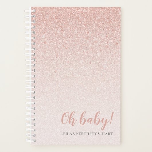 Rosa Gold Sparkle Fertilitätsdiagramm Planner Planer (Vorderseite)