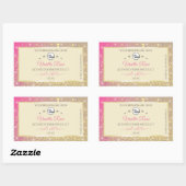 Rosa Gold-Sparkle-Glitzer-Creme-Logo Rechteckiger Aufkleber (Blatt)