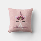 Rosa Gold Sparkle Monogram Room Decke Kissen (Vorderseite)