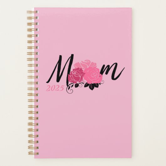 Rosa Gold Spiralnotebook für Mama Planer (Vorderseite)