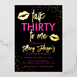 Rosa Gold sprechen dreißig zu mir Leopard 30. Gebu Folieneinladung
