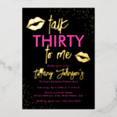 Rosa Gold sprechen dreißig zu mir Leopard 30. Gebu Folieneinladung (Vorderseite)