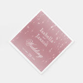 Rosa Gold Sternenlichter Serviette (Ecke)