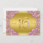 Rosa Gold Sweet 16 Party Einladung (Vorderseite)