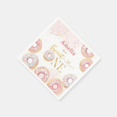 Rosa Gold Sweet One Donut Birthday Paper Napkin Serviette (Ecke)
