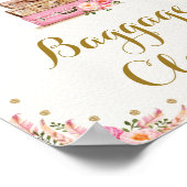 Rosa Gold Travel Miss an Frau Floral Baggage Anspr Poster (Ecke)