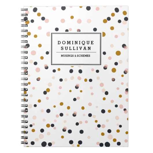 Rosa, Gold u. lila Confetti-personalisiertes Notizblock (Vorderseite)