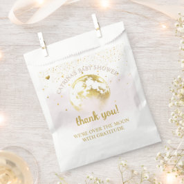 Rosa Gold über dem Mond und Stars Babydusche Geschenktütchen