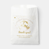 Rosa Gold über dem Mond und Stars Babydusche Geschenktütchen (Vorderseite)