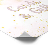 Rosa Gold über dem Mond und Sternen Baby Duschzeic Poster (Ecke)