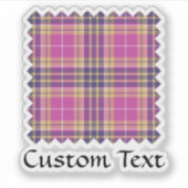 Rosa, Gold und Blauer Tartan Aufkleber (Vorderseite)