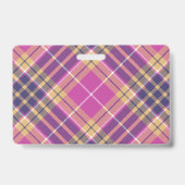 Rosa, Gold und Blauer Tartan Ausweis (Rückseite)