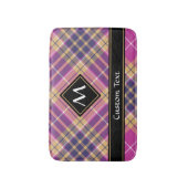 Rosa, Gold und Blauer Tartan Badematte (Vorderseite Vertikal)