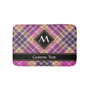 Rosa, Gold und Blauer Tartan Badematte