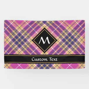 Rosa, Gold und Blauer Tartan Banner