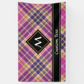 Rosa, Gold und Blauer Tartan Banner (Vertikal)