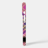 Rosa, Gold und Blauer Tartan Case-Mate iPhone Hülle (Rückseite / Links)