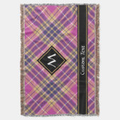 Rosa, Gold und Blauer Tartan Decke (Vorderseite Vertikal)