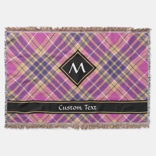 Rosa, Gold und Blauer Tartan Decke (Vorderseite)