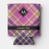 Rosa, Gold und Blauer Tartan Dosenkühler (Vorderseite)