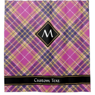 Rosa, Gold und Blauer Tartan Duschvorhang