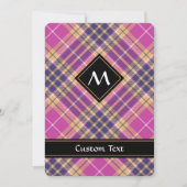 Rosa, Gold und Blauer Tartan Einladung (Vorderseite)