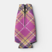 Rosa, Gold und Blauer Tartan Flaschenkühler (Rückseite)