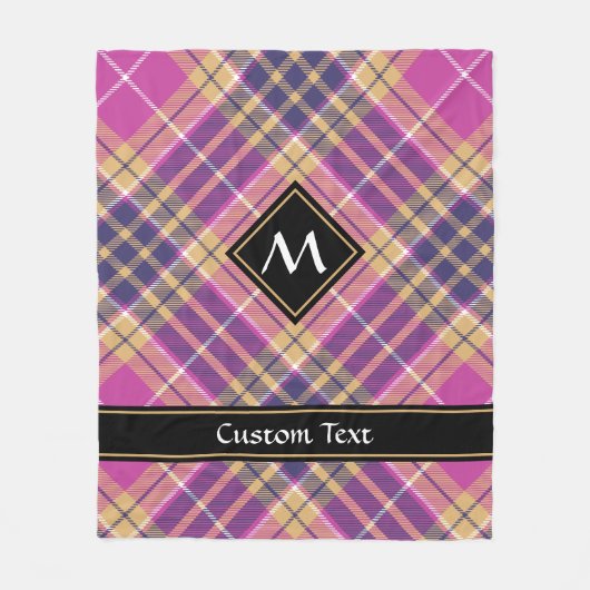 Rosa, Gold und Blauer Tartan Fleecedecke (Vorderseite)