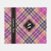 Rosa, Gold und Blauer Tartan Fleecedecke (Vorderseite (Horizontal))